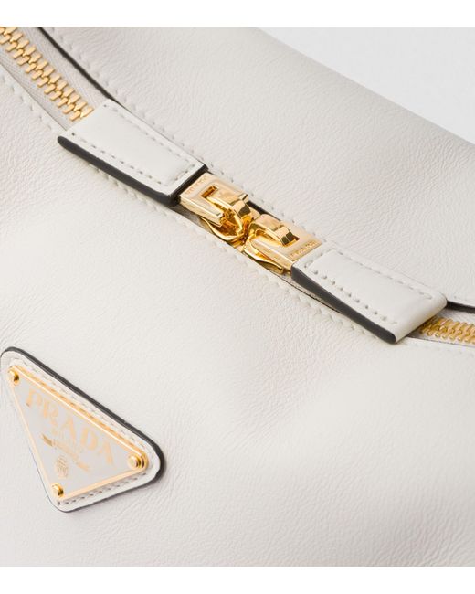 Prada White Medium Leather Shoulder Bag