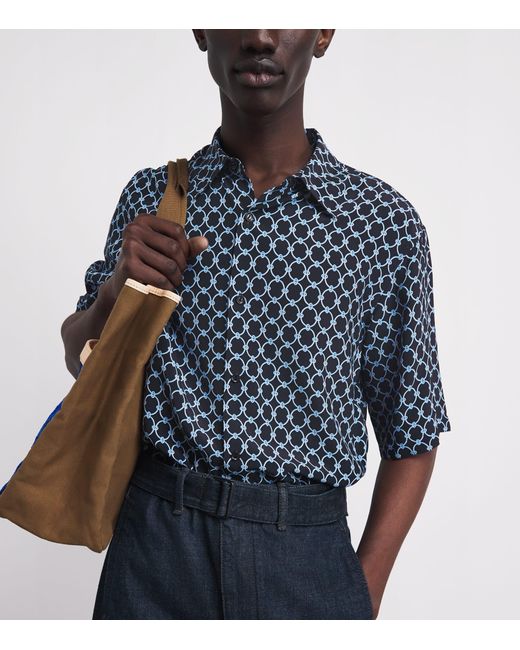 Sandro Blue Link-Print Shirt for men