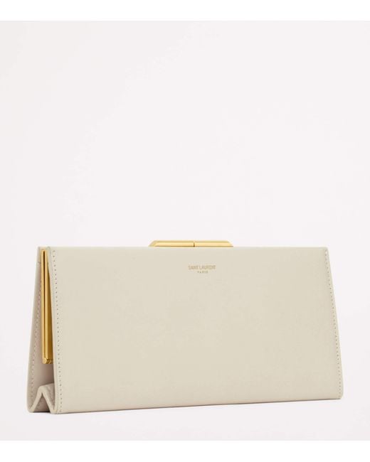 Saint Laurent Natural Calfskin Midnight Clutch Bag