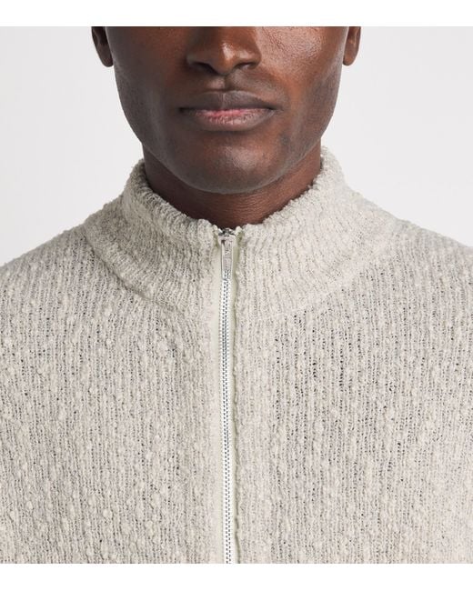 Picante Gray Boucle Hover Zip-Up Cardigan for men