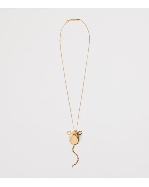 Loewe White Mouse Pendant Necklace
