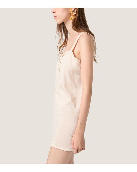 Miu Miu Natural Silk Slip Mini Dress