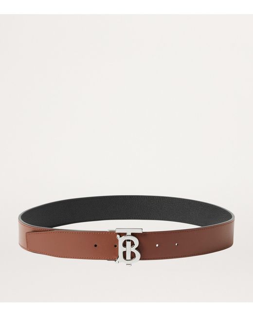 Burberry Brown Leather Reversible Belt for men