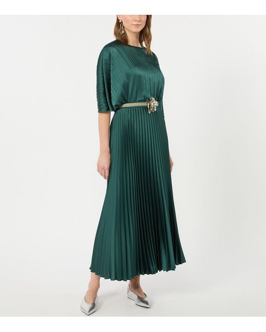 Weekend by Maxmara Green Pleated Short-Sleeve Blouse