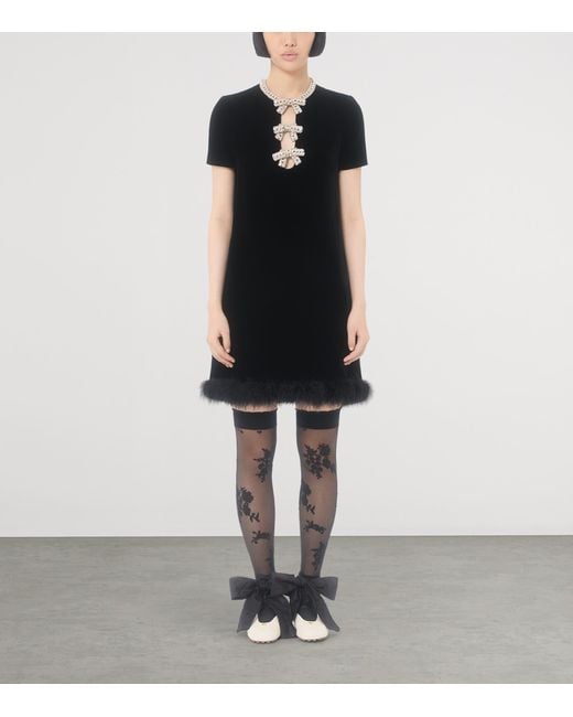 Valentino Black Embellished Mini Dress