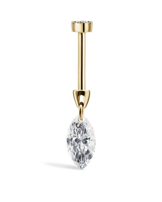 Maria Tash Metallic Floating Marquise Diamond Charm Threaded Stud Earring