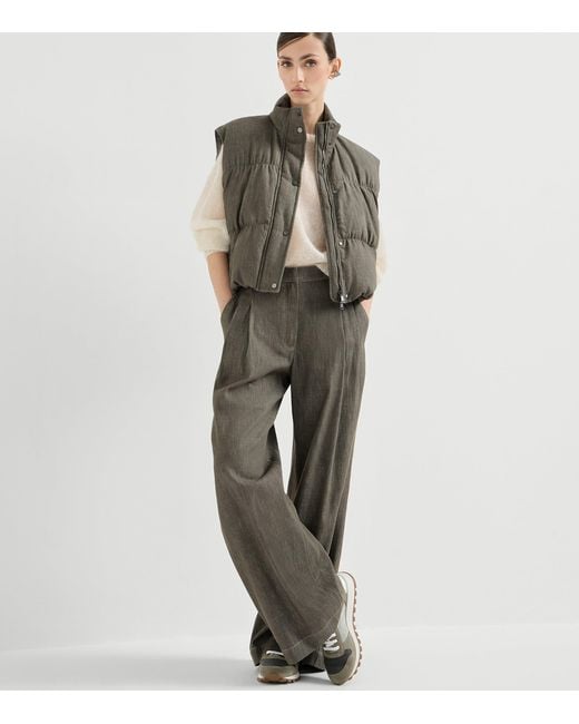 Brunello Cucinelli White Techno-Suede Runner Sneakers