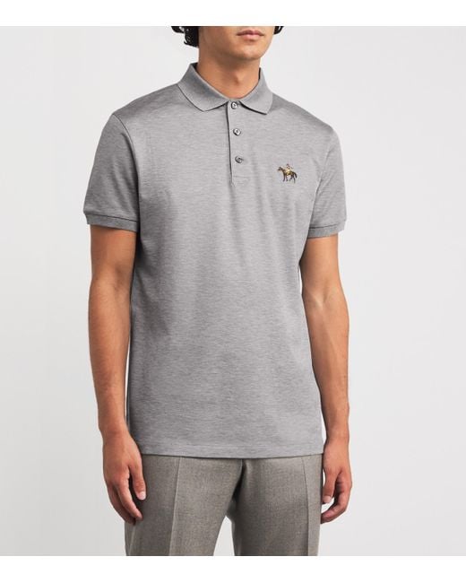Ralph Lauren Gray Cotton Logo Polo Shirt for men