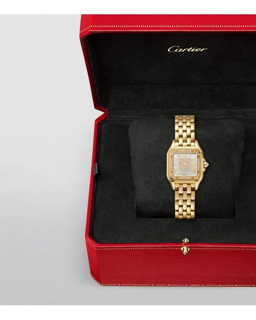 Cartier Metallic Small Rose Gold And Diamond Panthère De Watch 22mm