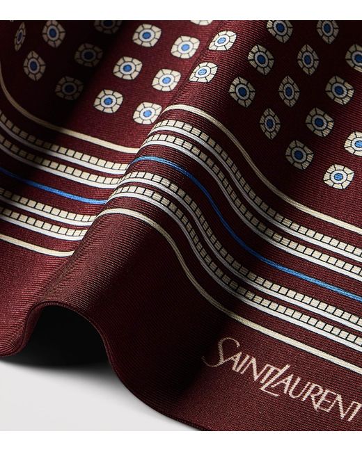 Saint Laurent Red Silk Floral Cravat for men