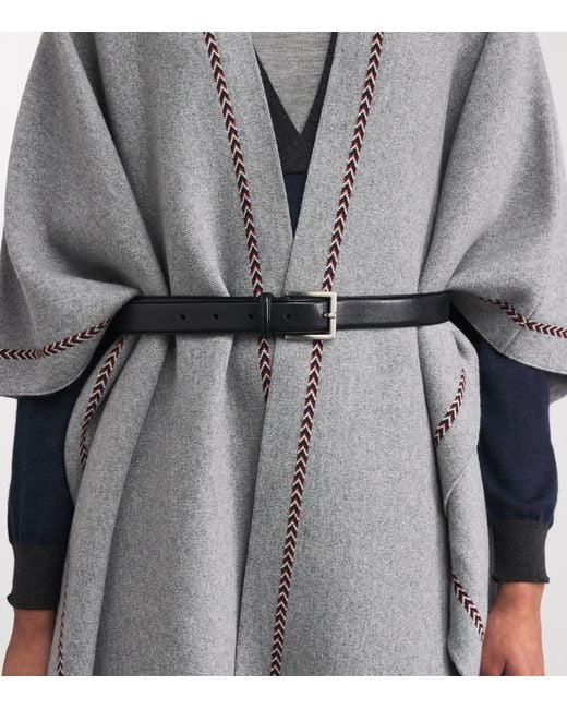 Johnstons Gray Cashmere Kawk Poncho