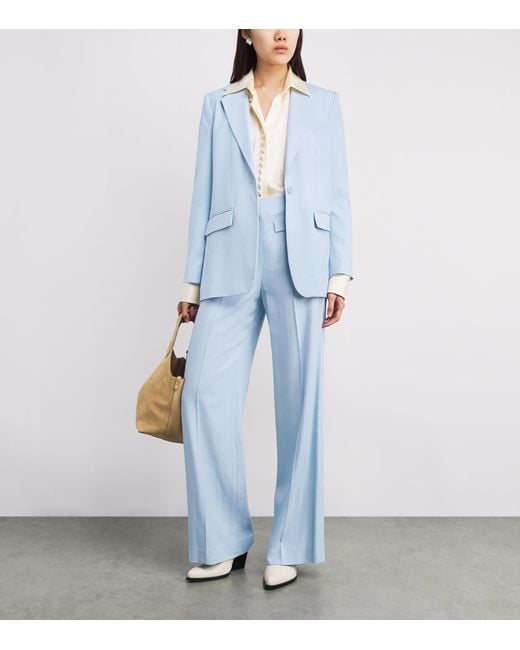 Sandro Blue Wide-Leg Trousers