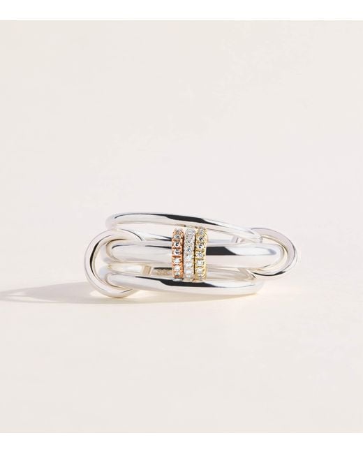 Spinelli Kilcollin Natural Mixed, Sterling And Diamond Gemini Ring