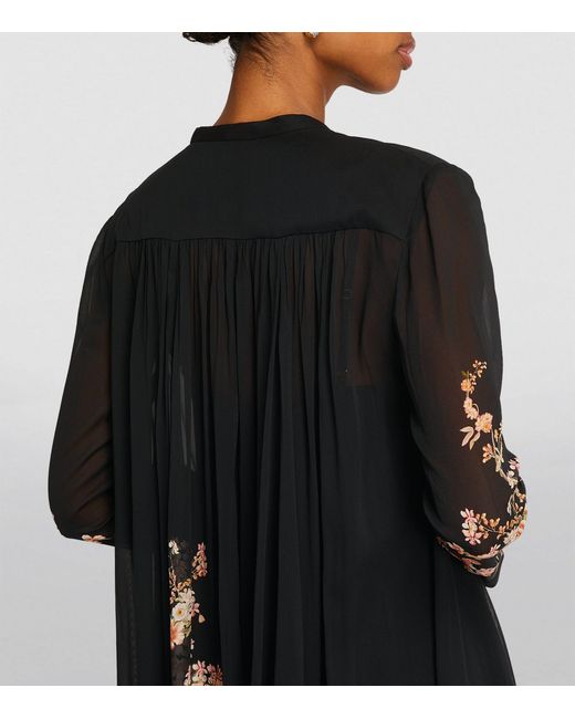 Zimmermann Black Floral A-line Maxi Dress
