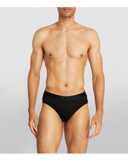 Derek Rose Black Pima Cotton Briefs for men