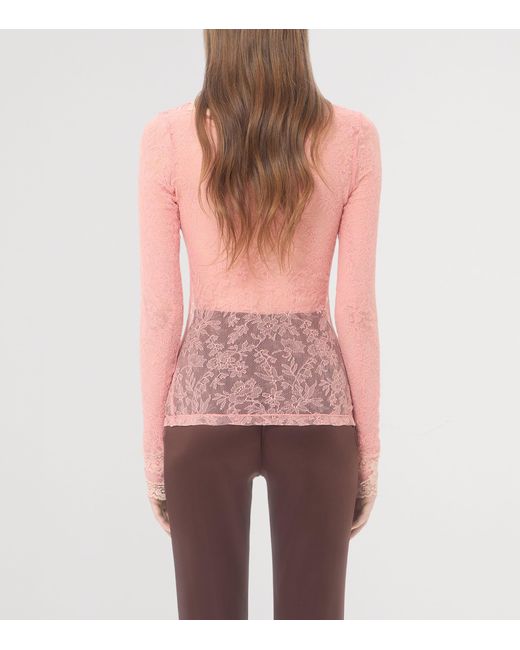 Valentino Pink Lace V-Neck Cardigan