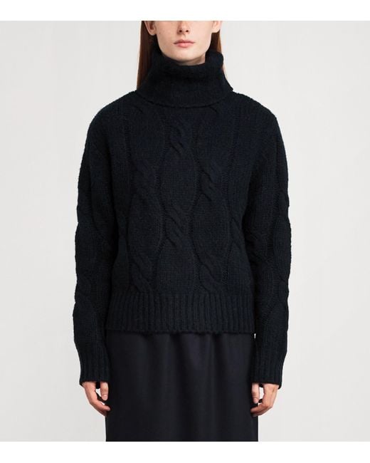 MAX&Co. Blue Wool-Blend Rollneck Sweater