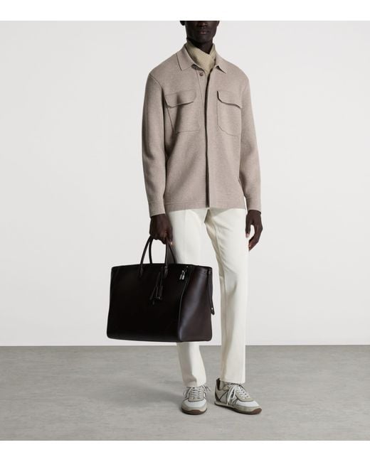 Dunhill Brown Cotton-Cashmere Shacket for men