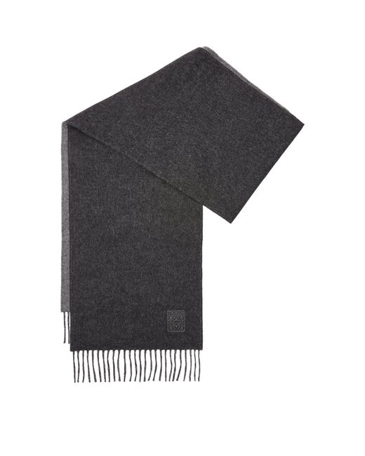 Loewe Gray Wool-Cashmere Anagram Scarf