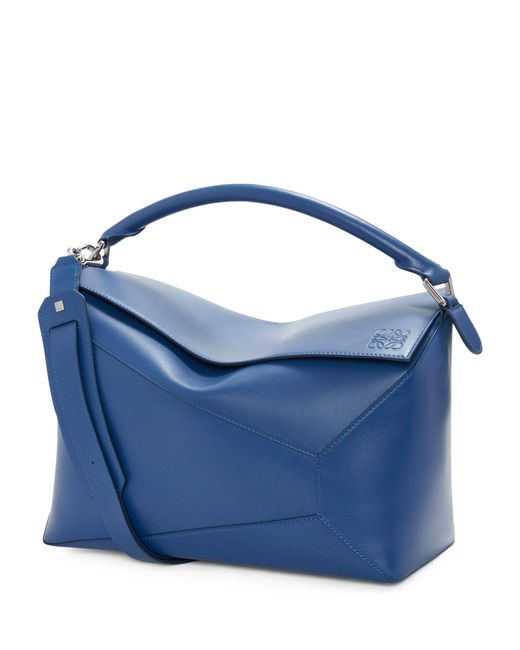 Loewe Blue Leather Puzzle Top-handle Bag for men