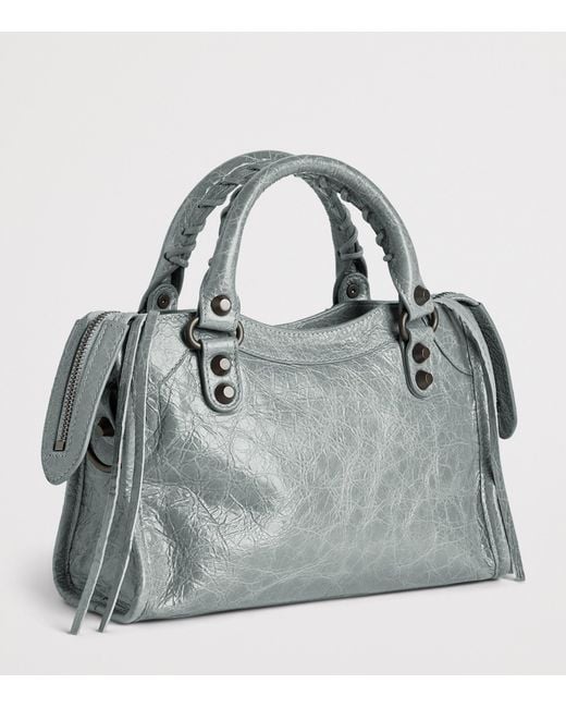 Balenciaga Gray Mini Lambskin Le City Top-Handle Bag