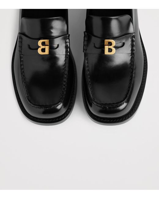 Balenciaga Black Leather Comfy Loafers