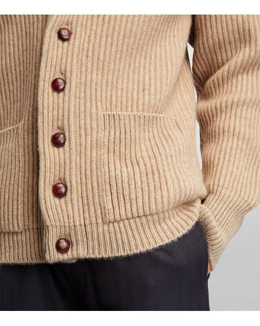 Harrods Natural Cashmere Shawl-collar Cardigan for men