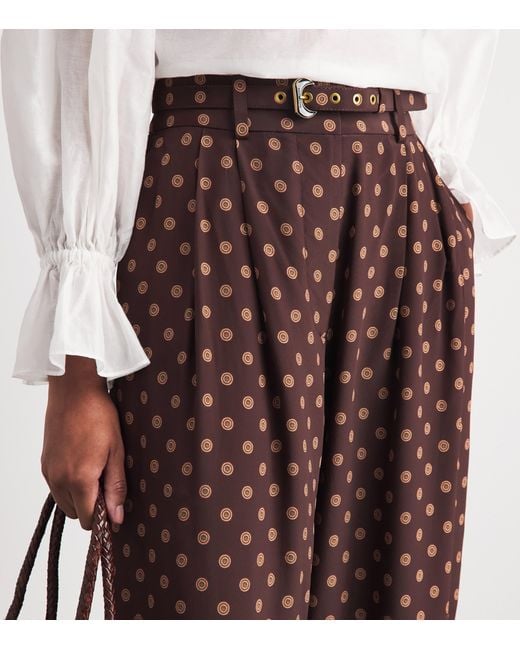 Zimmermann Brown Printed Wide-Leg Trousers