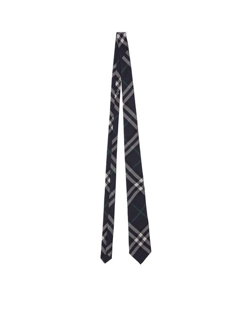 Burberry Black Silk Check Tie for men