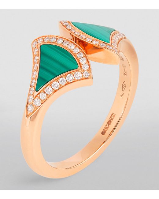 BVLGARI Metallic Diamond And Malachite Divas' Dream Ring