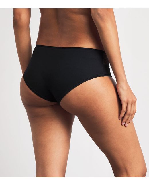 Chantelle Black Lace-Detail Norah Shorty Briefs