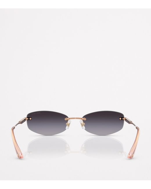 Jimmy Choo Pink Wire Oval Sunglasses