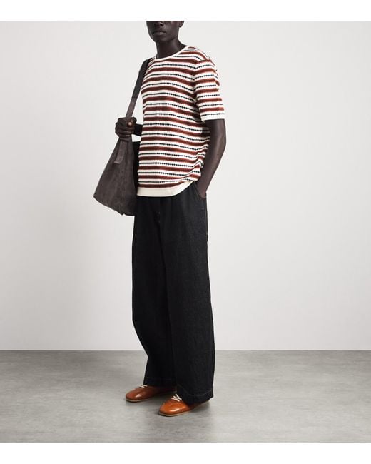 NN07 Red Organic Cotton Knit Stripe T-Shirt for men