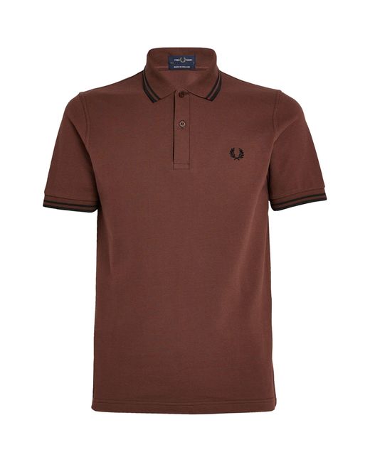 Fred Perry Brown Twin Tipped Polo Shirt for men