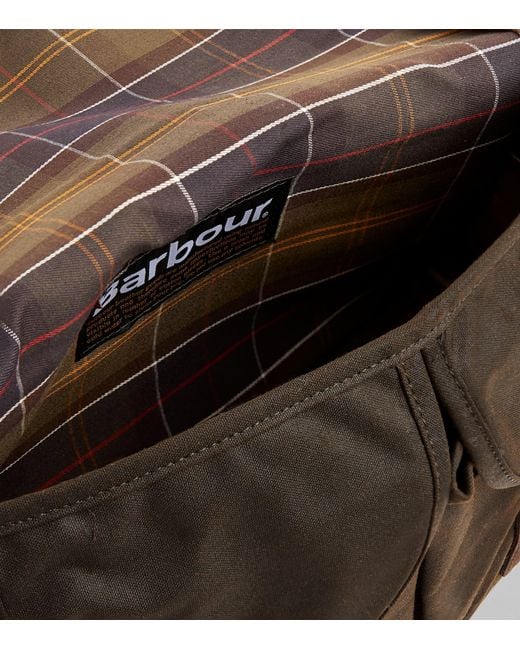 Barbour Brown Waxed Tarras Messenger Bag for men