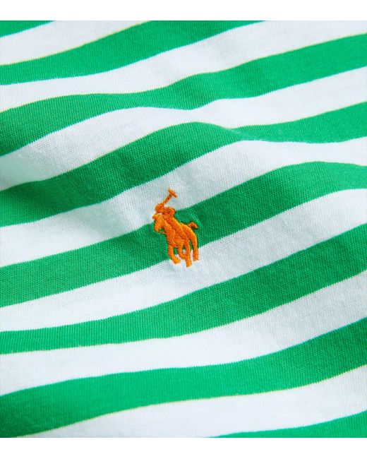 Polo Ralph Lauren Green Cotton Striped Polo Pony T-shirt