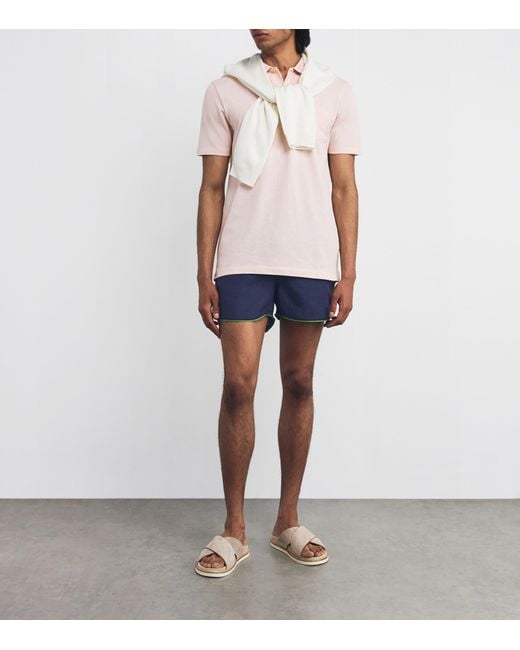 Vilebrequin Blue Linen Maurice Swim Shorts for men