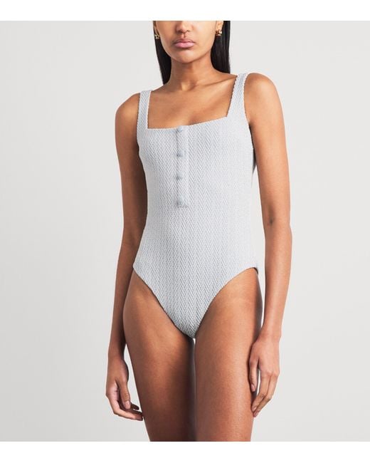 Devon Windsor White Herringbone Layla Swimsuit