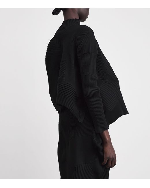 Issey Miyake Black Kone Kone High-Neck Top