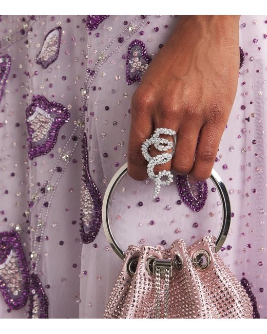 YEPREM Metallic And Diamond Y-Not Ring