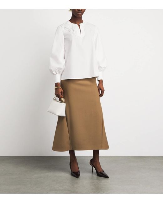 Huishan Zhang White Poplin Matis Top