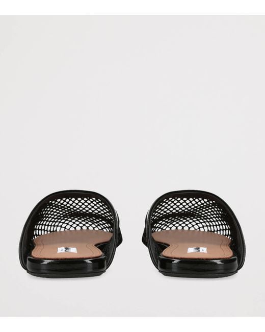 Alaïa Black Alaïa Fishnet Mesh & Patent Mule