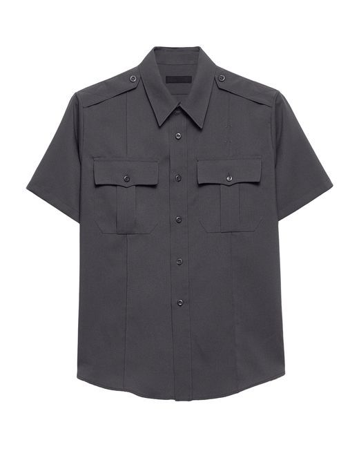 Prada Gray Technical Short-Sleeve Shirt for men