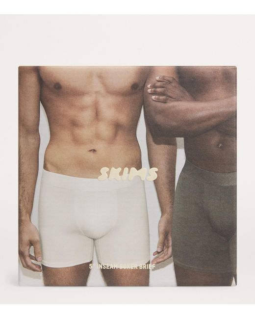 Skims White Stretch-Jersey Boxer Briefs for men
