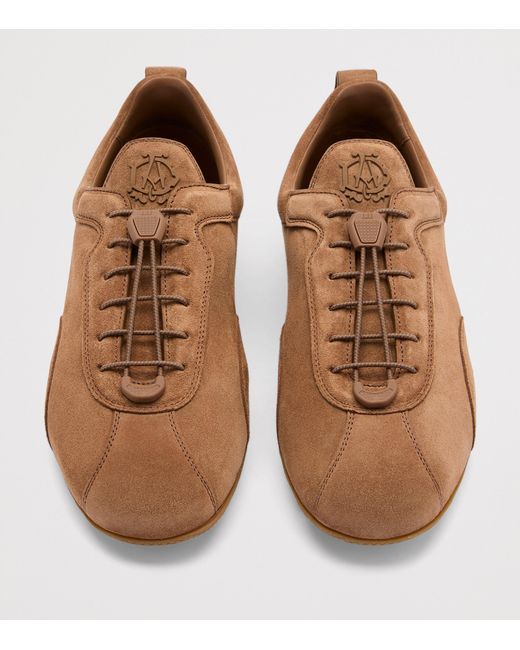 Dunhill Brown Suede Automotive Davies Sneakers for men