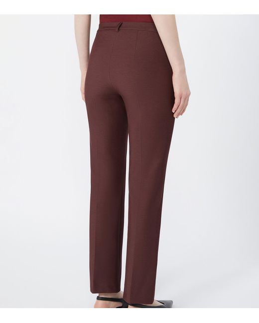 Max Mara Purple Cotton-Blend Flared Trousers