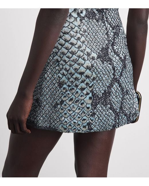 Clio Peppiatt Gray Beaded Medusa Mini Dress