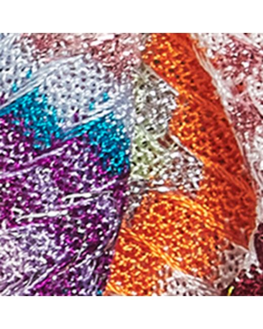 Missoni Red Metallic-Thread Zigzag Scrunchie