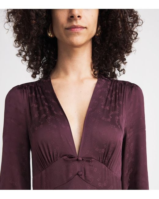 Rixo Purple Jacquard Emory Maxi Dress