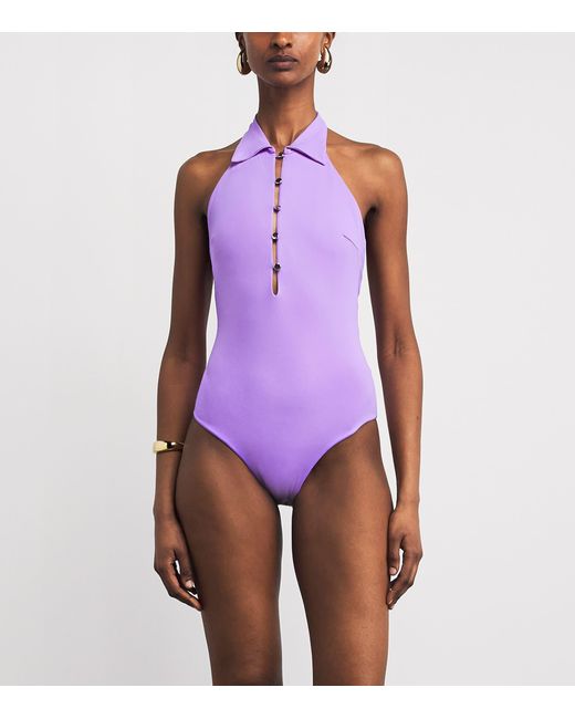 Taller Marmo Purple Grand Tropicana Swimsuit And Pareo Set